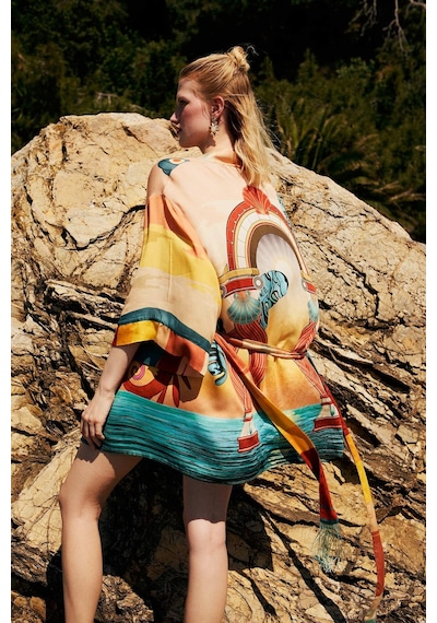 Defacto Jaquette X Defacto Desenli Kimono H1251ax26hsbg389 Bej-bg389