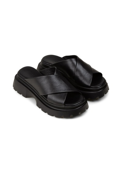 Deery Kadın Hakiki Deri Siyah Platform Terlik - L2519zsyhp01