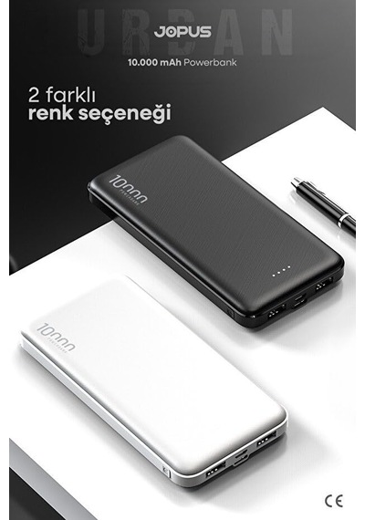10.000mah Led Işıklı Taşınabilir Şarj Aleti/powerbank Siyah/beyaz Jp-p10s-1