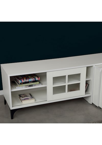 Revival Metal Ayaklı Beyaz Tv Ünitesi 150 Cm