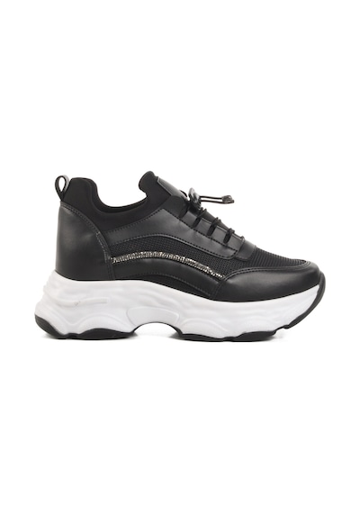 Siyah Yüksek Taban Kadın Sneaker 6064 Z Siyah