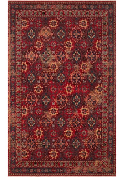 Hoom Rugs Cadis Kdm 06 Violet Yeni Zelanda Yünü El Emeği Kara Tezgah Halısı Kırmızı