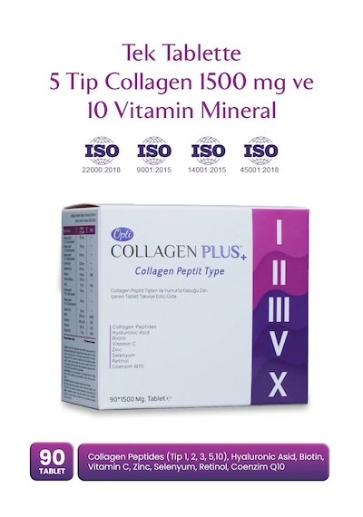 Opticollagen Plus 5 Tip Collagen 1500 Mg 90 Tablet