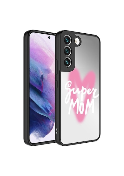 Galaxy S21 Fe Kılıf Aynalı Desenli Kamera Korumalı Parlak Zore Mirror Kapak Süper Anne