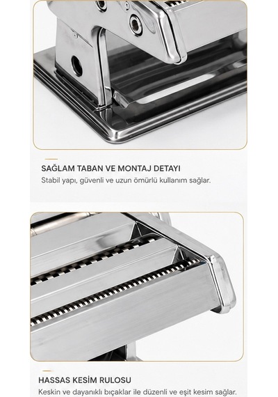 Erişte Kesme Makinesi Paslanmaz Hamur Açma Mantı Makarna Dilimleme Kesme Aparatı