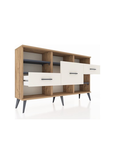 Arges Konsol 5 Raflı 3 Çekmeceli 132x30x83 Çam-antrasit/aytaşı Antrasit/aytaşı Arges Konsol 5 Raflı 3 Çekmeceli 132x30x83 Çam-antrasit/aytaşı Antrasit/aytaşı