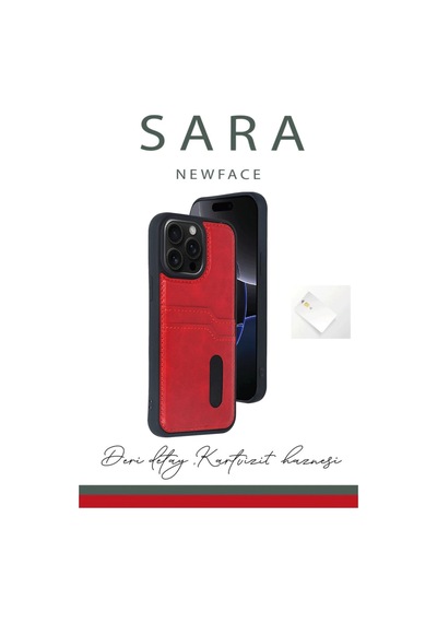 Gld-spt- Newface Apple Uyumlu iPhone 14 Pro Max Kılıf Sara Kartvizitli Deri Kılıf - Taba