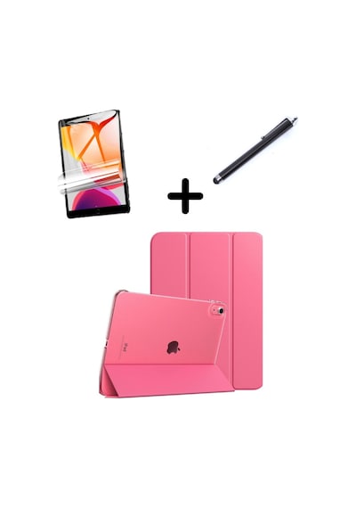 Apple Uyumlu iPad 10. Nesil 10.9 Kılıf Set Pu Deri Smart Tablet Kilifi Ekran Koruyucu + Kalem