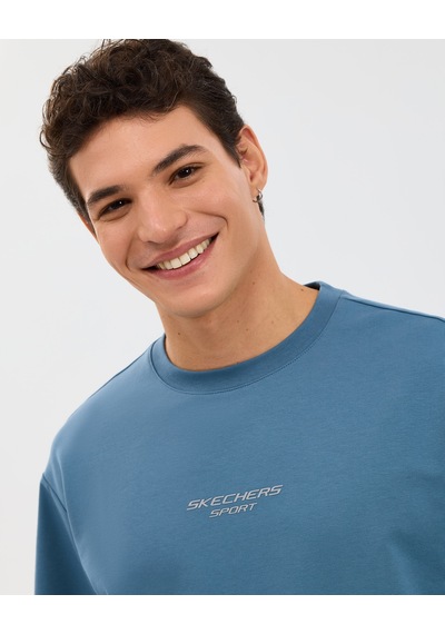 Skechers M Graphic Tee Reflect Logo Oversize T-shirt Erkek Lacivert Tshirt S231094-0558