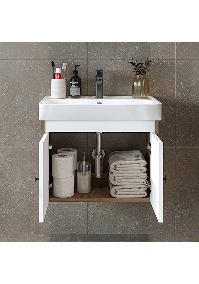 Ada Lavabolu Mat Suntalam Banyo Alt Dolabı 60 Cm Beyaz - Atlantik Atlantik Çam - Beyaz Ada Lavabolu Mat Suntalam Banyo Alt Dolabı 60 Cm Beyaz - Atlantik Atlantik Çam - Beyaz