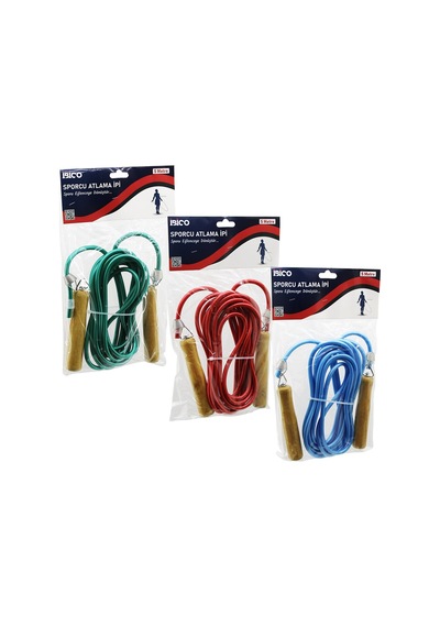 Ahşap Saplı Pvc Atlama İpi Renkli 5mt 5517