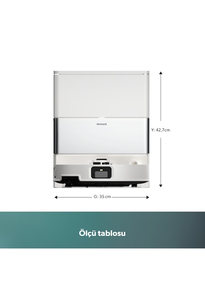 Homend Alex 40 Otomatik Boşaltım Sistemli Moplu 28.000 Pa Robot Süpürge Beyaz