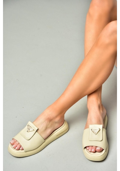 Fox Shoes S518106409 Bej Kadın Terlik Bej