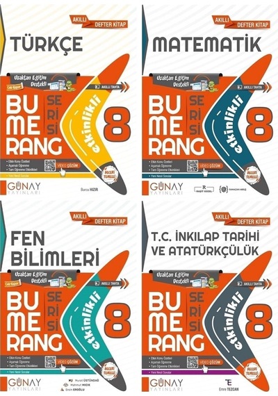 Günay 8. Sınıf Lgs Türkçe-matematik-fen-inkılap Bumerang Seti