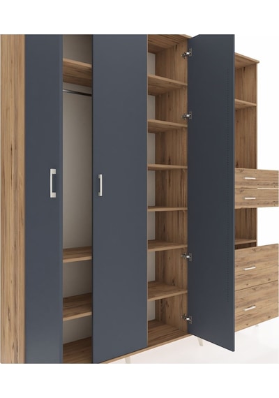 Hyperion Dolap 12 Raflı 4 Çekmeceli Tek Askılı 220x44x243 Çam-antrasit/çam Antrasıt/atlas Çam Hyperion Dolap 12 Raflı 4 Çekmeceli Tek Askılı 220x44x243 Çam-antrasit/çam Antrasıt/atlas Çam