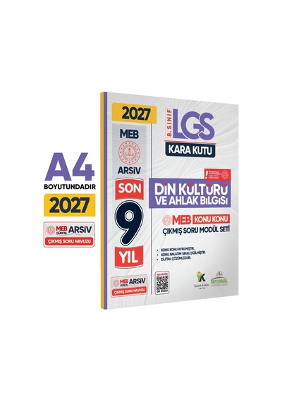 2026 LGS 8.Sınıf DİN KÜLTÜRÜ Karakutu MEB Çıkmış Soru Modülü Video/PDF Çözümlü Konu Konu Son 9 Yıl