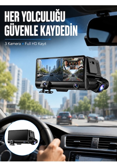 Çift Ve Üçlü Lens Seçeneği İle Tüm Açılardan Kayıt Yapan Araç Kamerası Yeni Nesil 1
