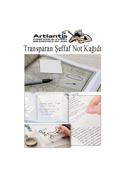 Yapışkanlı Şeffaf Not Kağıdı 50 Yaprak 1 Paket Kare Transparan Postit 75x75mm Yarı Saydam İşaretleyici Aydıng