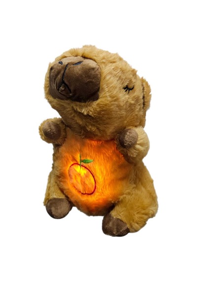 Nefes Alan Capybara 1 Adet Peluş Uyku Arkadaşı Melodili Kapibara 25 Cm. Kahverengi