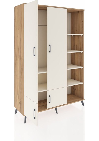 Hyperion Dolap 6 Raflı 4 Kapaklı Tek Askılı 132x44x195 Çam-aytaşı/aytaşı Aytası/aytası Hyperion Dolap 6 Raflı 4 Kapaklı Tek Askılı 132x44x195 Çam-aytaşı/aytaşı Aytası/aytası