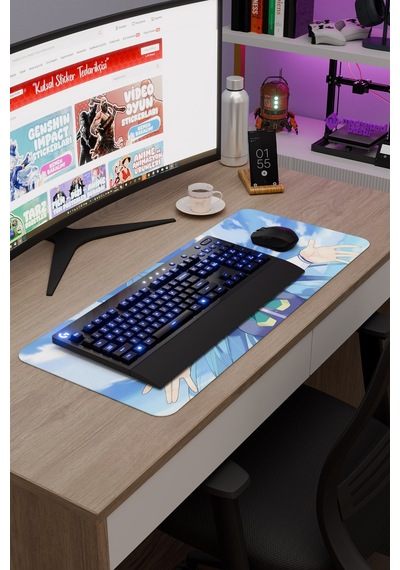 Konosuba Kaymaz Dikişli Kauçuk Oyuncu Mousepad V5 - 70x30 Xl Gaming Mouse Pad Fare Altlığı