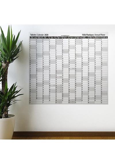 2020 Yıllık Planlayıcı Manyetik Duvar Stickerı Takvim 110X100 CM Diğer