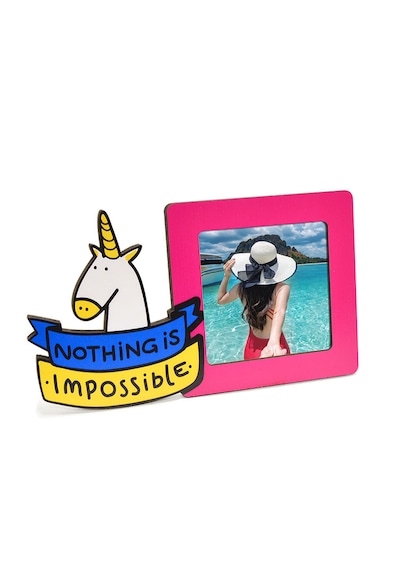 Kişiye Özel Unicorn Temalı Ahşap Pola Fotoğraf Çerçevesi 9x10 Cm