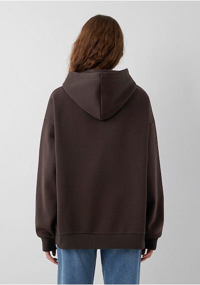 Mavi Logo Baskılı Kapüşonlu Kahverengi Sweatshirt 1600361-70222