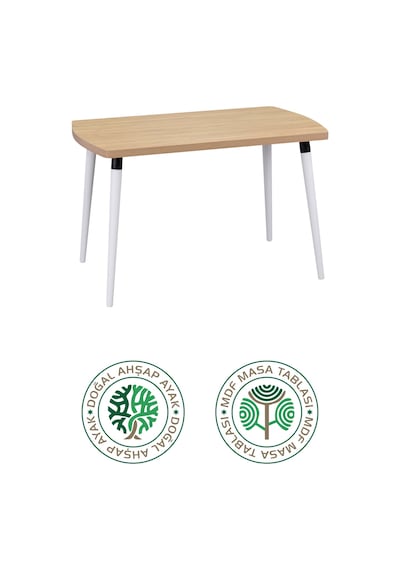 Vilinze Argos Sabit Mdf Naturel Mutfak Masası - 70x120 Cm