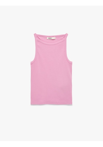 Koton Kaşkorse Kolsuz Pamuklu Slim Fit Askılı Kare Yaka Üst Pembe 6sak10388ek Gül
