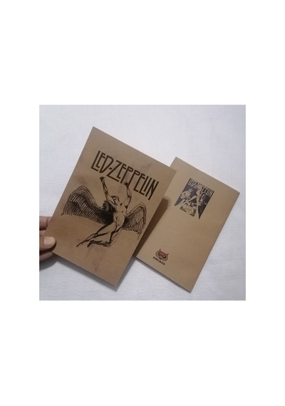 Owl Bag Özel Tasarım Vıntage Görünümlü Metallica Led Zepplin Desenli Defter Çok Renkli