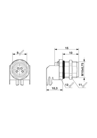 Phoenix Sacc-dsı-m8fs-4con-m10-l90-sh ,m8/4-pin Açılı Dişi Pcb Soket