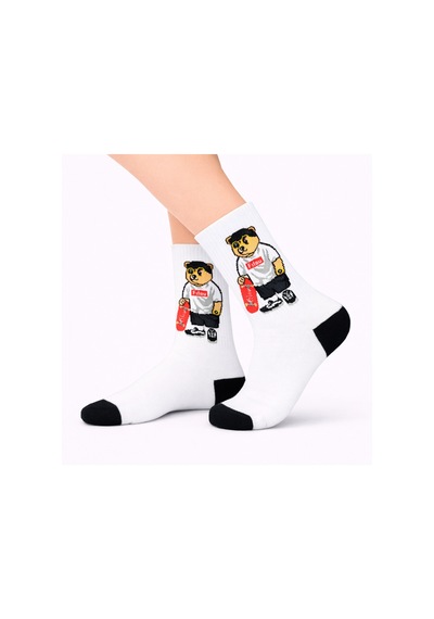 Carnaval Socks Kaykaylı Bear Desenli Tenis Çorap Çok Renkli