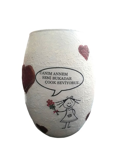 DECOCIA V15805 ANNELER GÜNÜNE ÖZEL FİGÜRLÜ CAM VAZO
