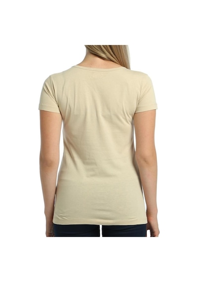 Bant Giyim - Açık Bisiklet Yaka Krem Kadın Tişört T-Shirt