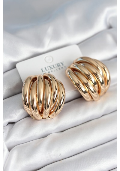 Pirinç Gold Renk Vintage Kadın Küpe Altın