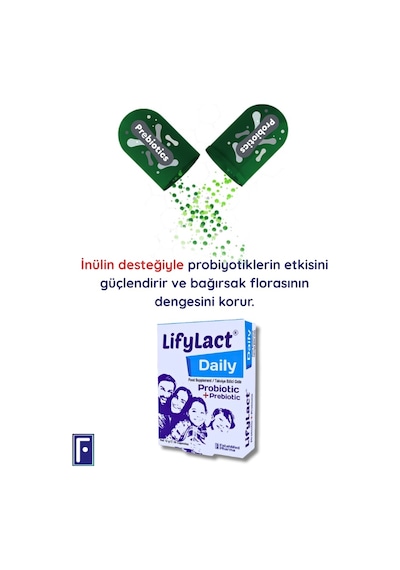 Lifylact Daily Probiyotik+Prebiyotik 2 x 30 Kapsül