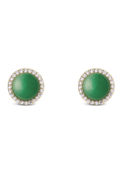 Audrey Earrings Jade Gold Gold