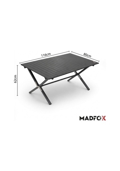 Madfox Foldex Katlanabilir Alüminyum Kamp Masası 80 62 116 Cm Siyah