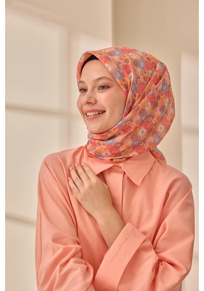 Silk Home Soft Eşarp 73092-20 Yavruağzı, Bebe Mavisi, Turuncu, Mocha Mousse