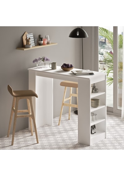 Robinhome Robin Home Thales Bar Masası Mutfak Yemek Masası Beyaz St1-W