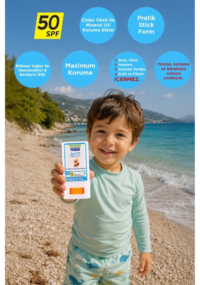 Suya Dayanıklı Doğal Güneş Stick Spf 50