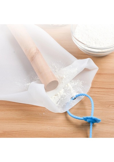 Orta Hamur Torbası Silikon Şeffaf Hamur Yoğurma Torbası Ekmek Makarna Mantı Hamuru Kolay Yoğurma Bx40 0029