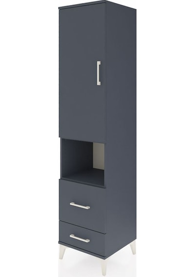 Hyperion Dolap 2 Raflı 2 Çekmeceli Tek Askılı 44x44x195 Antrasit-antrasit Antrasit