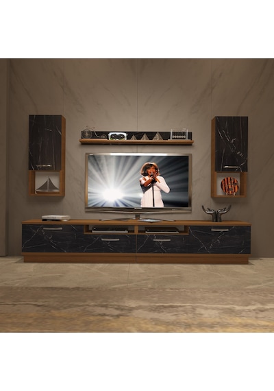 Decoraktiv Trendstyle 5220da Mdf Tv Ünitesi Tv Sehpası Ceviz - Siyah Mermer