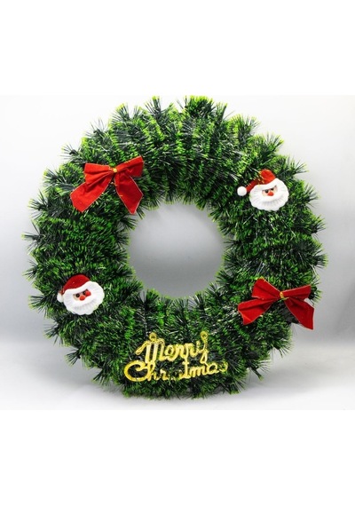 Noel Kapı Çelenkleri Yeşil Renkli Ağaç Asılı Ön Kapı Süsü Yılbaşı Kapı Süsü 40 Cm 50 x 22