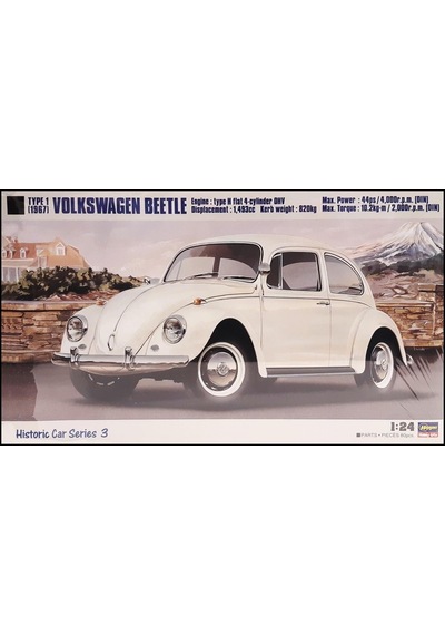 Hasegawa Hc03 21203 1/24 Ölçek, Volkswagen Beetle 1967, Otomobil Plastik Model Kiti