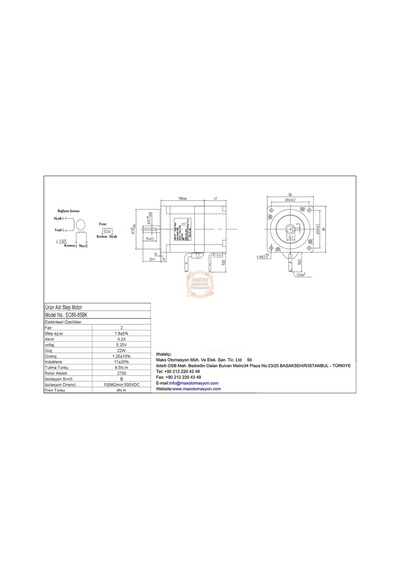Frenli Step Motor 8.5 Nm Eo86-85bk Nema34 12.7 Mm Mil Jkon-tek
