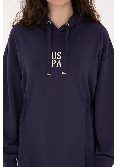 U.S. Polo Assn. Kadın Mürdüm Modal Karışımlı Mini Boy Kapüşonlu Sweatshirt Elbise 50314196-VR074