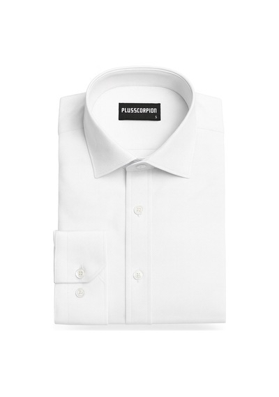 Plus Scorpion Erkek Beyaz Klasik Gömlek Slim Fit, Düz Model, Şık Ofis & Günlük Kombin Beyaz